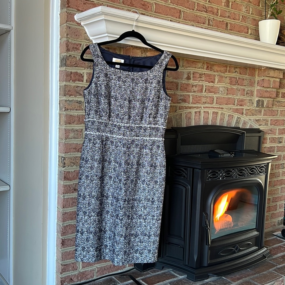 Talbots 8 sleeveless dress with matching 8 petite long sleeve jacket